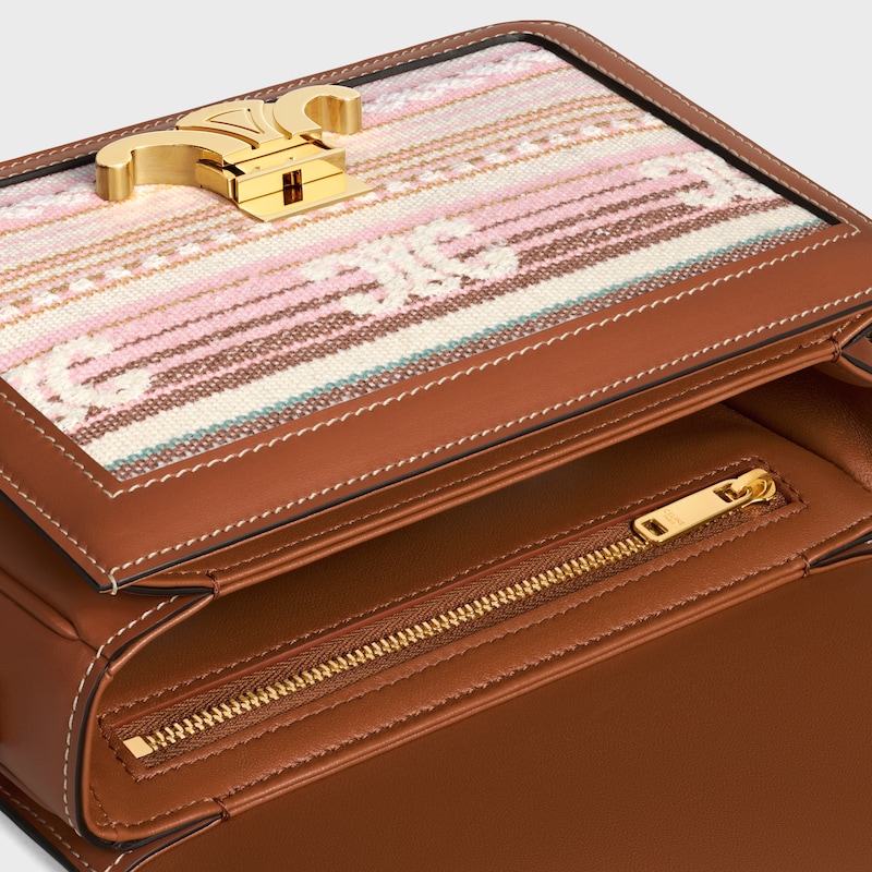 TEEN TRIOMPHE BAG IN STRIPED TEXTILE AND CALFSKIN - MULTICOLOR - TRIOMPHE - 1 | CELINE