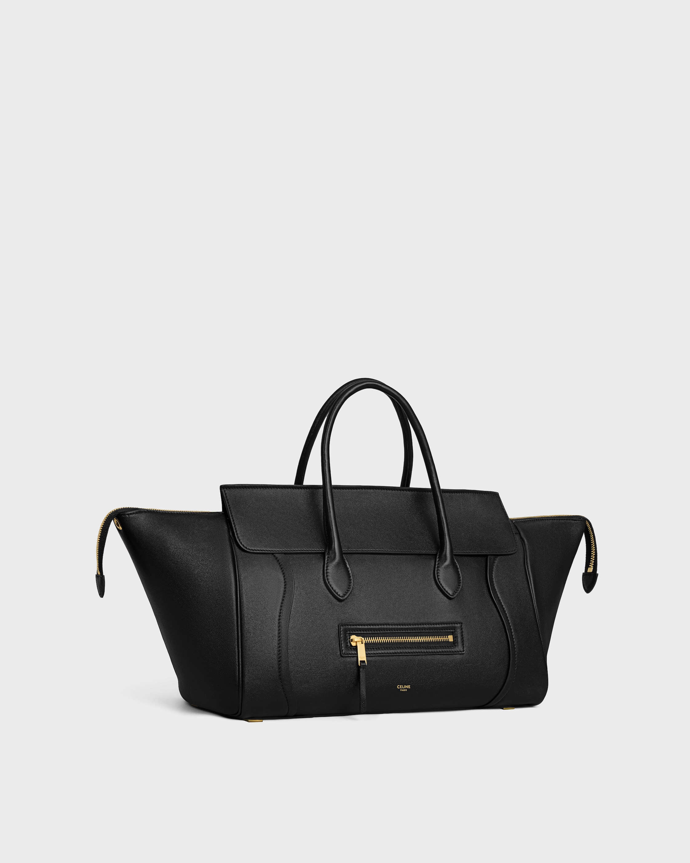 LUGGAGE IN SUPPLE SHINY LAMBSKIN - BLACK | CELINE