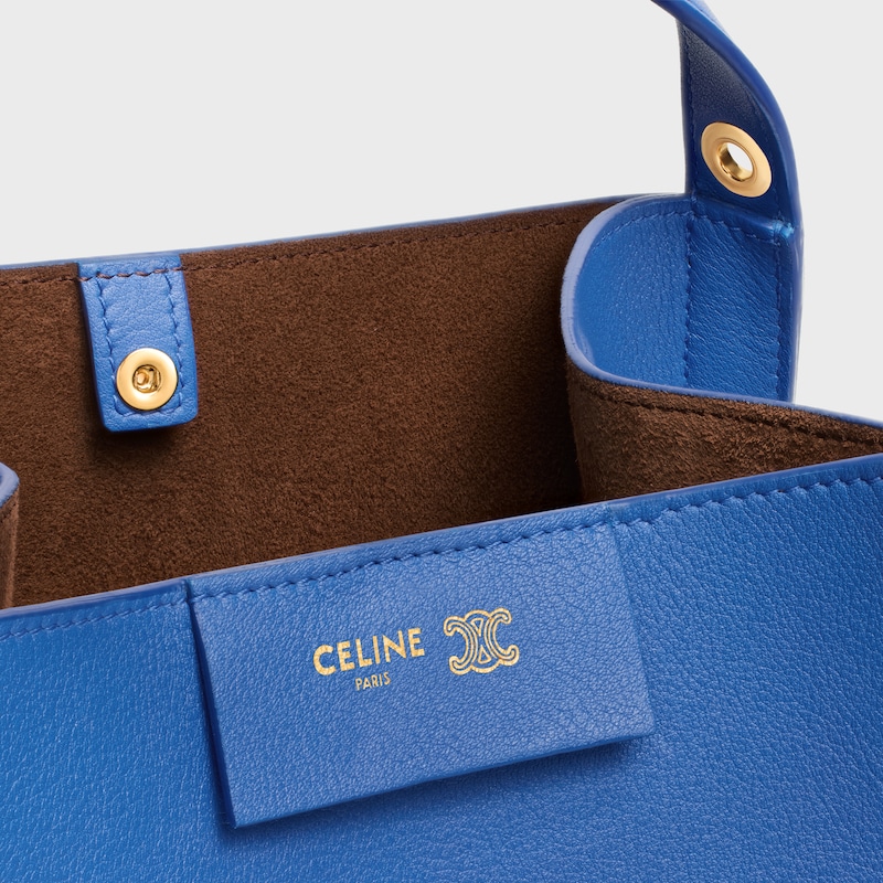 SMALL CUBE BAG IN SUPPLE CALFSKIN - OXIDE BLUE - MORE LINES - 1 | CELINE