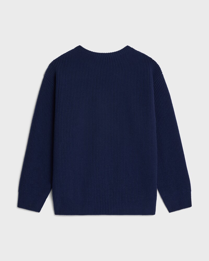 celine oversized crew neck sweater in wool - NAVY/NAVY -  - 1 | CELINE