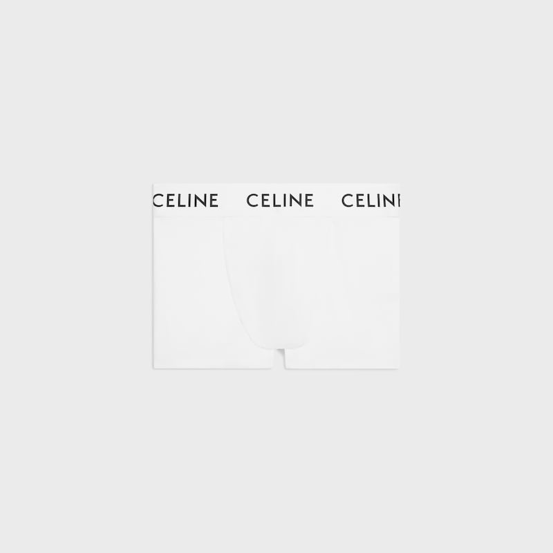 กางเกงบ็อกเซอร์ Celine ผ้าเจอร์ซีย์คอตตอน - สีขาว -  - 1 | CELINE