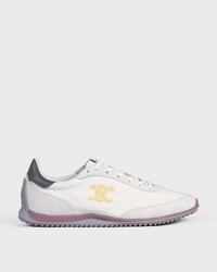 RACER SNEAKER IN NYLON, SUEDE CALFSKIN AND CALFSKIN - OPTIC WHITE/LIGHT PURPLE/GREY -  - 1 | CELINE
