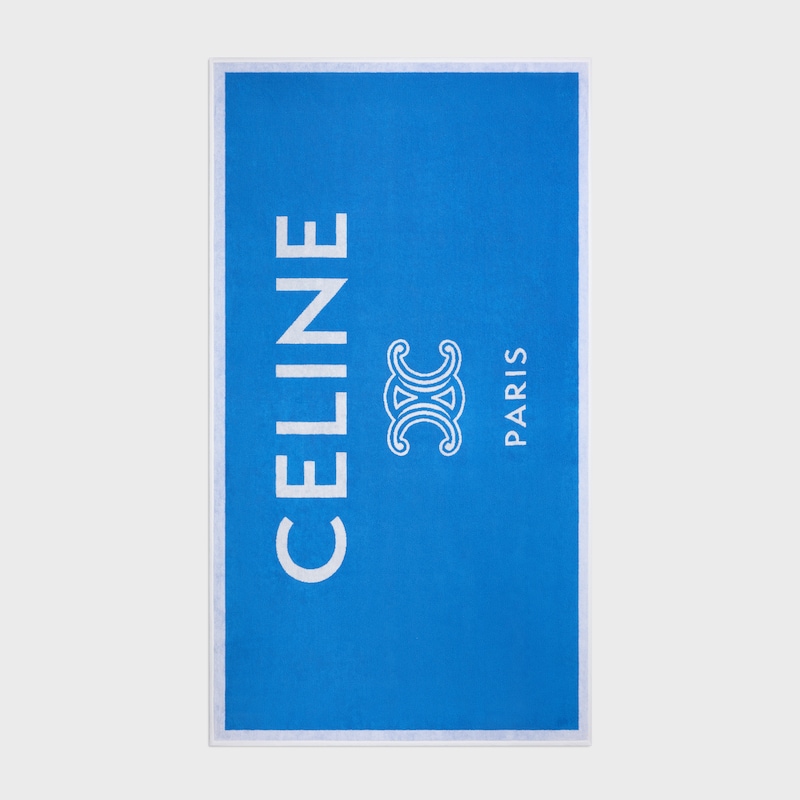 beach towel IN celine triomphe terry cotton - BLEU CIEL/BLANC -  - 1 | CELINE