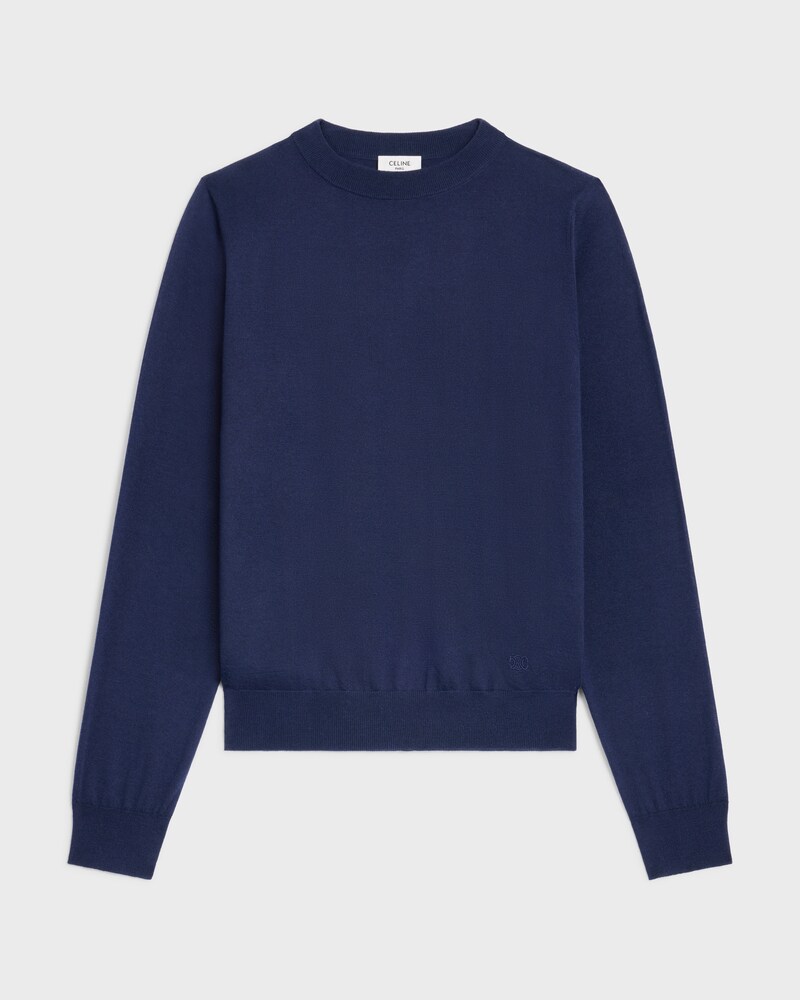 crewneck sweater IN thin cashmere - NAVY -  - 1 | CELINE