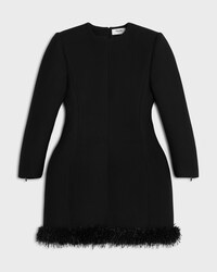dress IN TRICOTINE wool - BLACK -  - 1 | CELINE