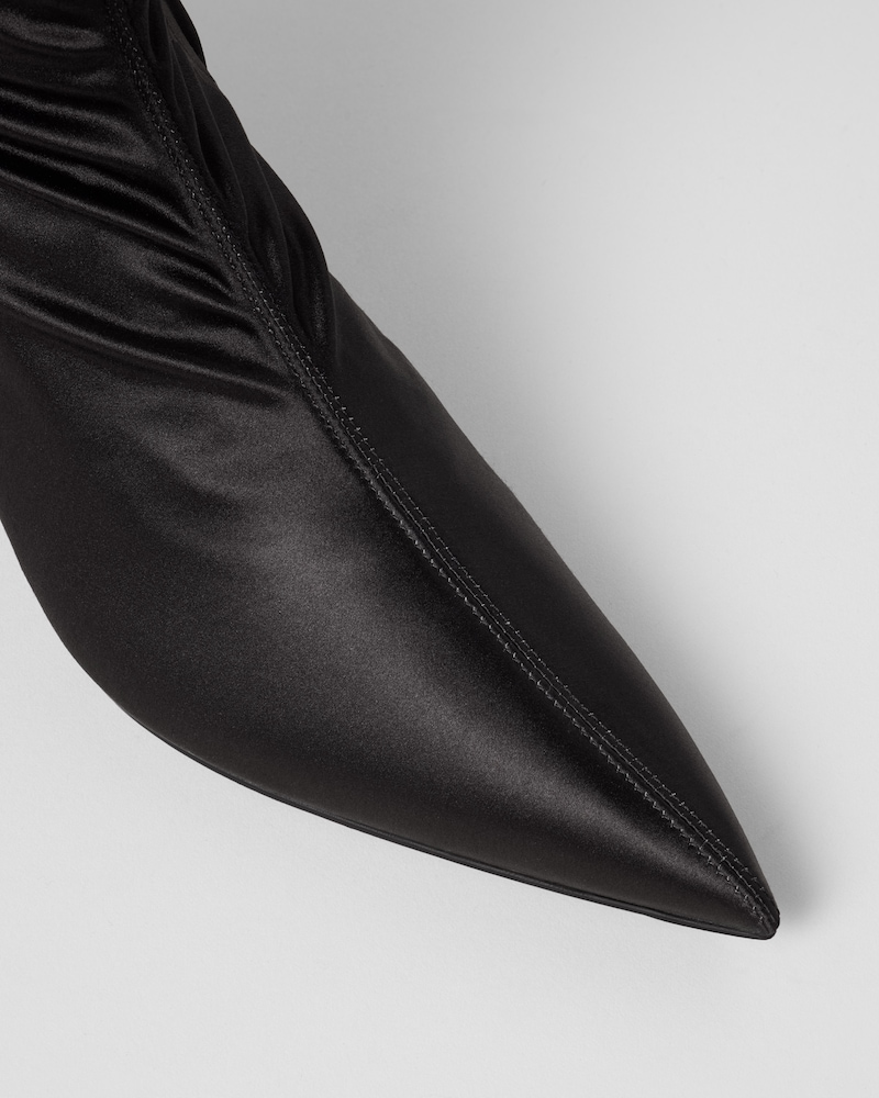 BOTA SOCK EM CETIM - PRETO - - 1 | CELINE