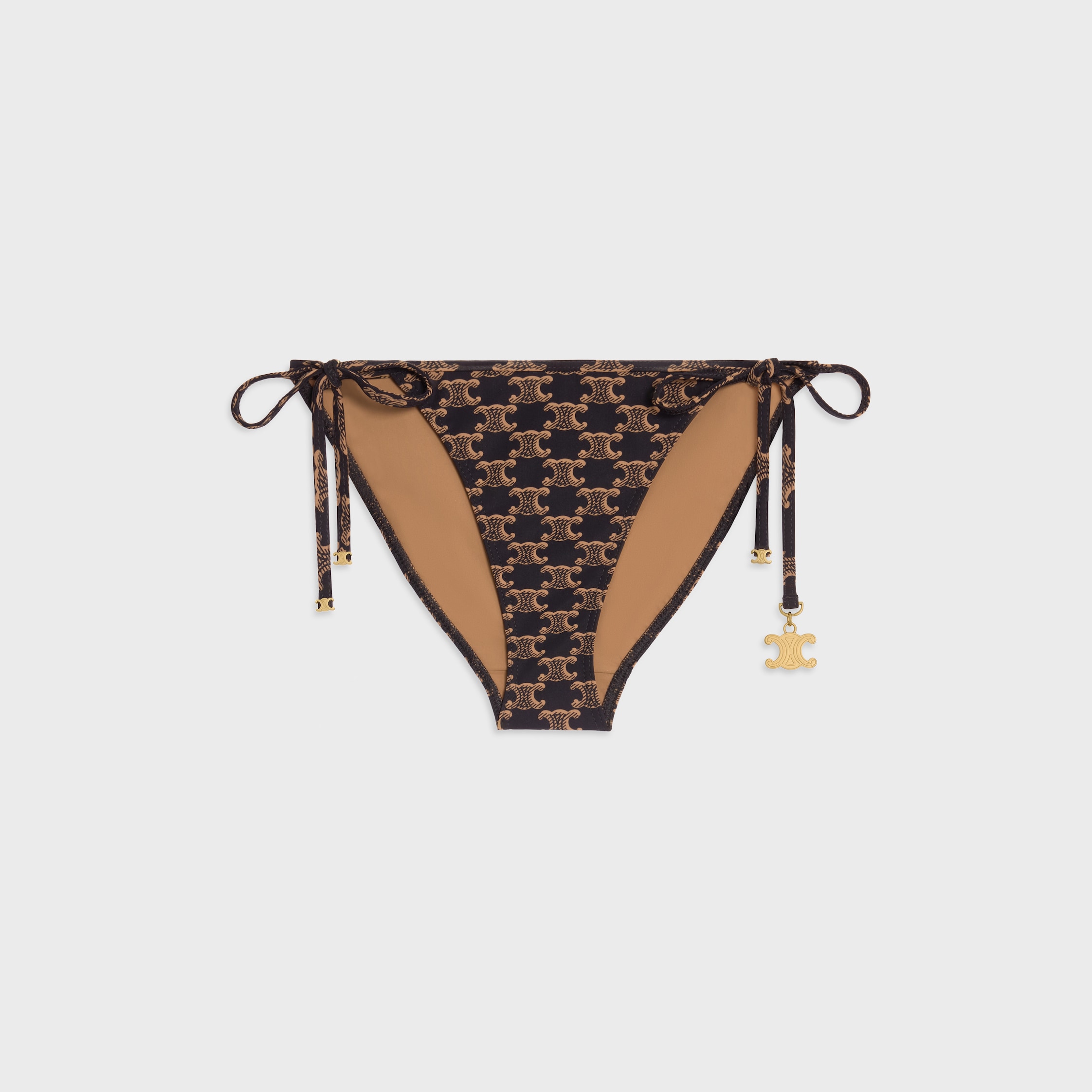 CELINE ロゴプリント セパレートビキニ triomphe swimsuit bottom IN monogram matte jersey - TOFFEE / BROWN