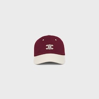 Triomphe richelieu cap IN cotton twill - DARK BURGUNDY / CREAM -  - 2 | CELINE