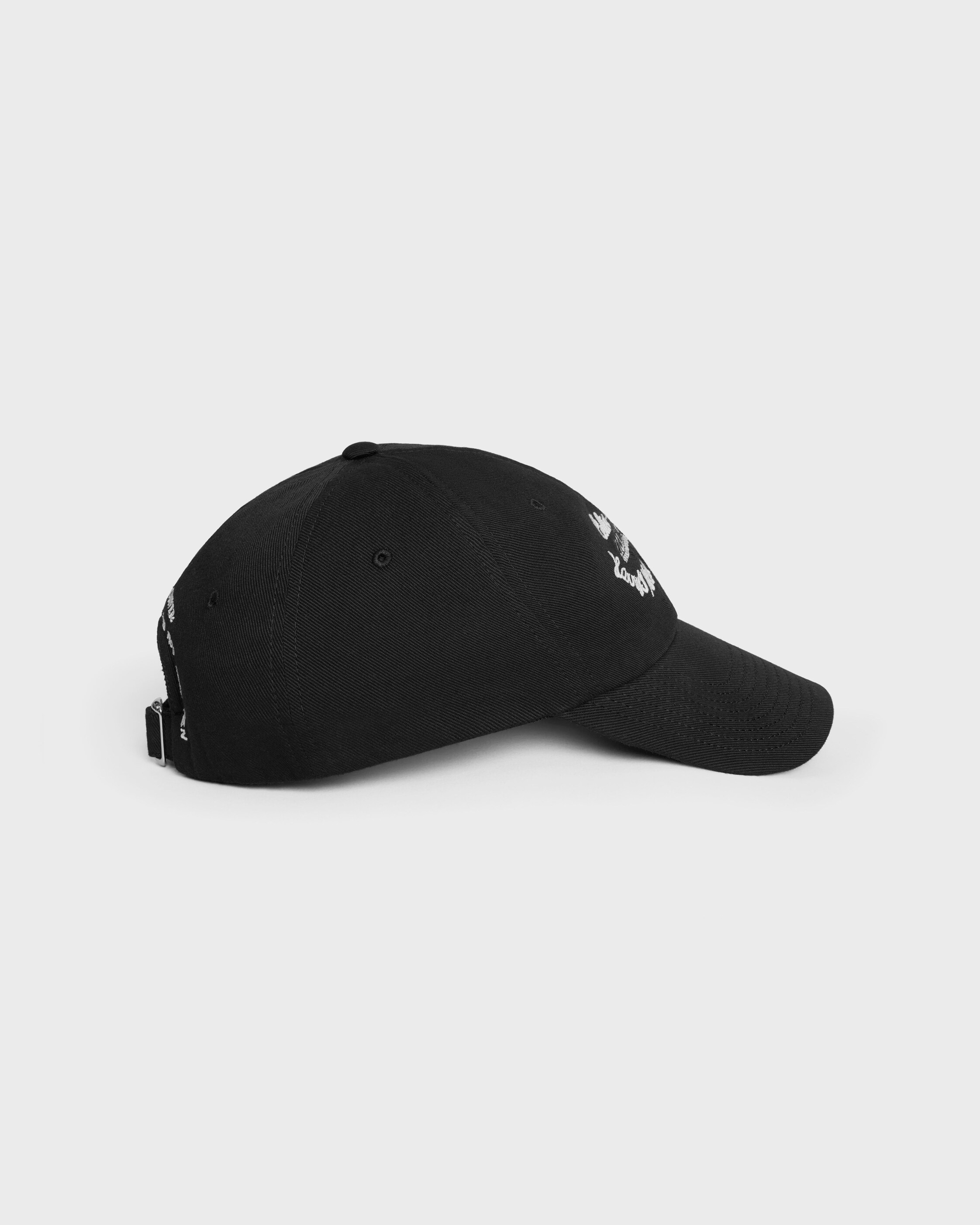 Harry's Bar richelieu cap IN light cotton twill - BLACK | CELINE