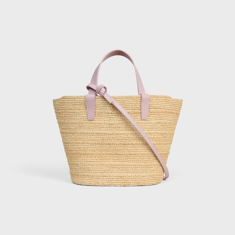 Celine Classic Panier petit modèle Souple Raphia et veau - BLEACHED PINK - SUMMER SELECTION - 1 | CELINE