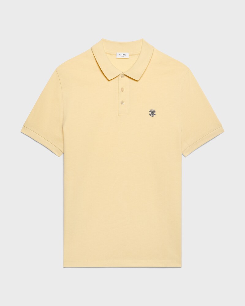 polo shirt IN PIQUE COTTON JERSEY - BUTTER / NAVY -  - 1 | CELINE