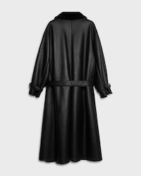oversize coat IN LAMB SHEARLING - BLACK -  - 2 | CELINE