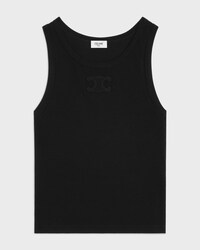 triomphe tank top IN ribbed cotton - BLACK -  - 1 | CELINE