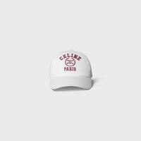 baseball cap IN WASHED COTTON GABARDINE - WHITE / BORDEAUX -  - 2 | CELINE
