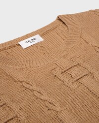 JERSEY CON CUELLO REDONDO DE CACHEMIRA CON CADENAS - CAMEL -  - 2 | CELINE