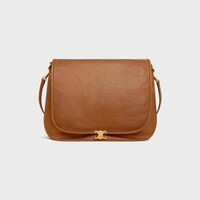 SOFT TRIOMPHE BESACE IN SUPPLE SHINY LAMBSKIN - SOFT TAN - SHOULDER BAGS - 1 | CELINE