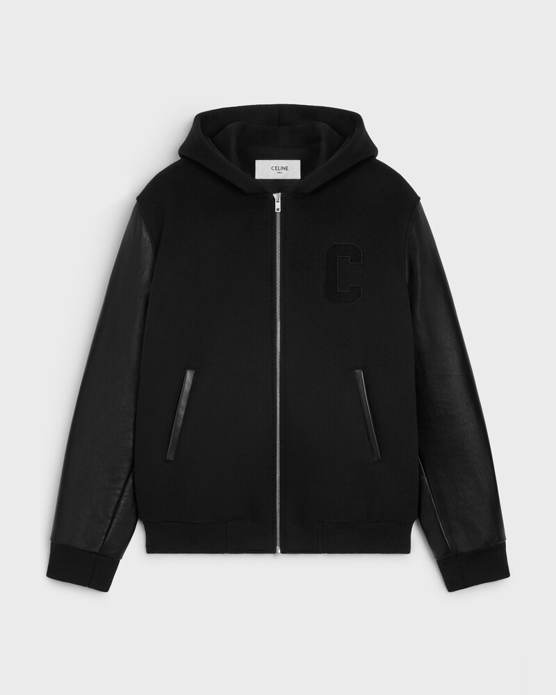 TEDDY JACKET IN DOUBLE-FACE WOOL - BLACK -  - 1 | CELINE