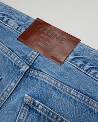 Boyfriend Jeans 001 aus Baumwolldenim - VIVIENNE GLASS + PATCH BROWN D -  - 2 | CELINE