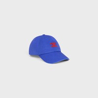 VIVIENNE CAP IN cotton twill - BLUE / RED -  - 1 | CELINE
