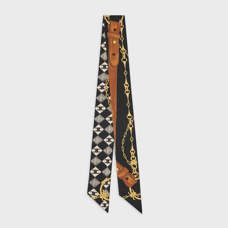 lavalliere IN silk twill - NOIR/VANILLE -  - 1 | CELINE