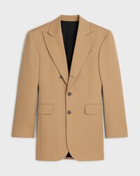 colonne jacket IN DIAGONAL WOOL - CARAMEL -  - 1 | CELINE