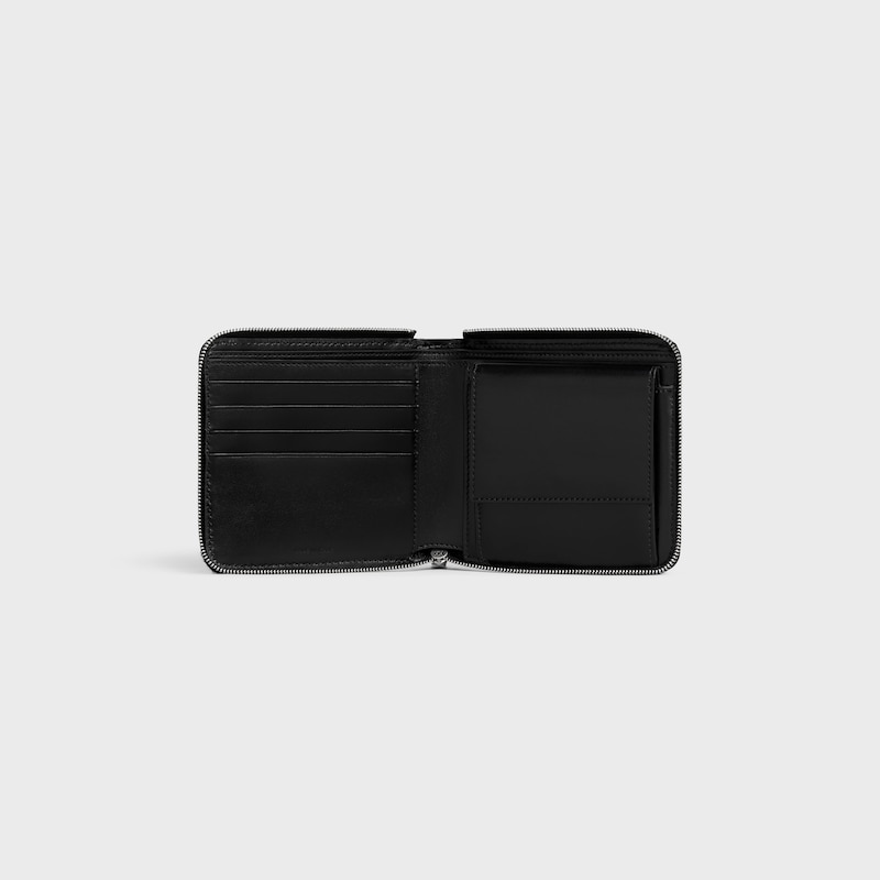 zipped bi-fold wallet IN grained calfskin - BLACK - GIFT FINDER - 1 | CELINE