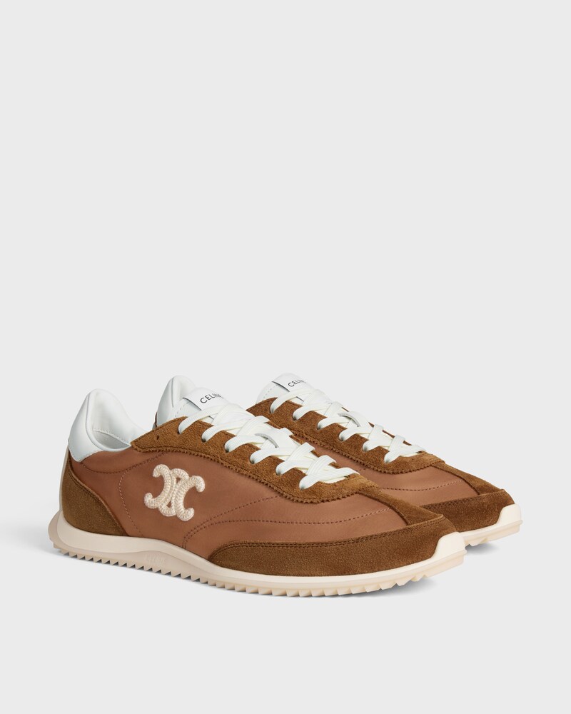 SNEAKER RACER EN NYLON, CUIR DE VEAU VELOURS ET CUIR DE VEAU - SAHARA -  - 1 | CELINE