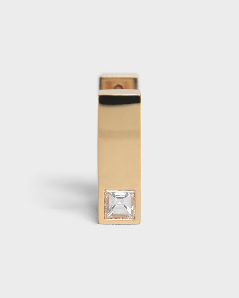 CELINE SENTIMENTAL 黄色金镶钻方形耳环 - 黃金 - CELINE SENTIMENTAL 系列 - 1 | CELINE