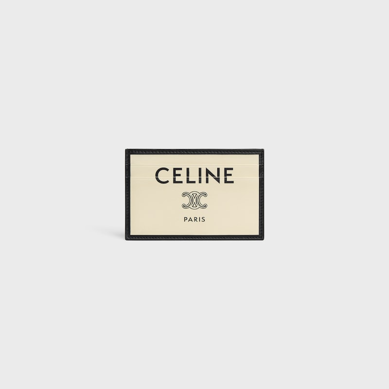 MEDIUM CARD HOLDER IN SMOOTH LAMBSKIN - BLACK / WHITE - CARD HOLDERS - 1 | CELINE