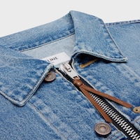 Truckerjacke aus Baumwolldenim - CLEAR WATERFALL + PATCH BROWN -  - 2 | CELINE