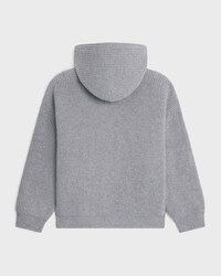 hooded cardigan IN RIBBED WOOL - MEDIUM GREY -  - 2 | CELINE