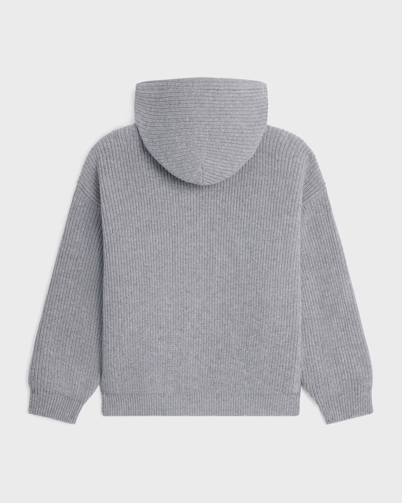 CÁRDIGAN CON CAPUCHA DE LANA DE CANALÉ - GRIS MEDIO -  - 1 | CELINE