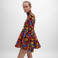 midi dress IN polyamide jacquard - BLACK/MULTICOLOR -  - 2 | CELINE