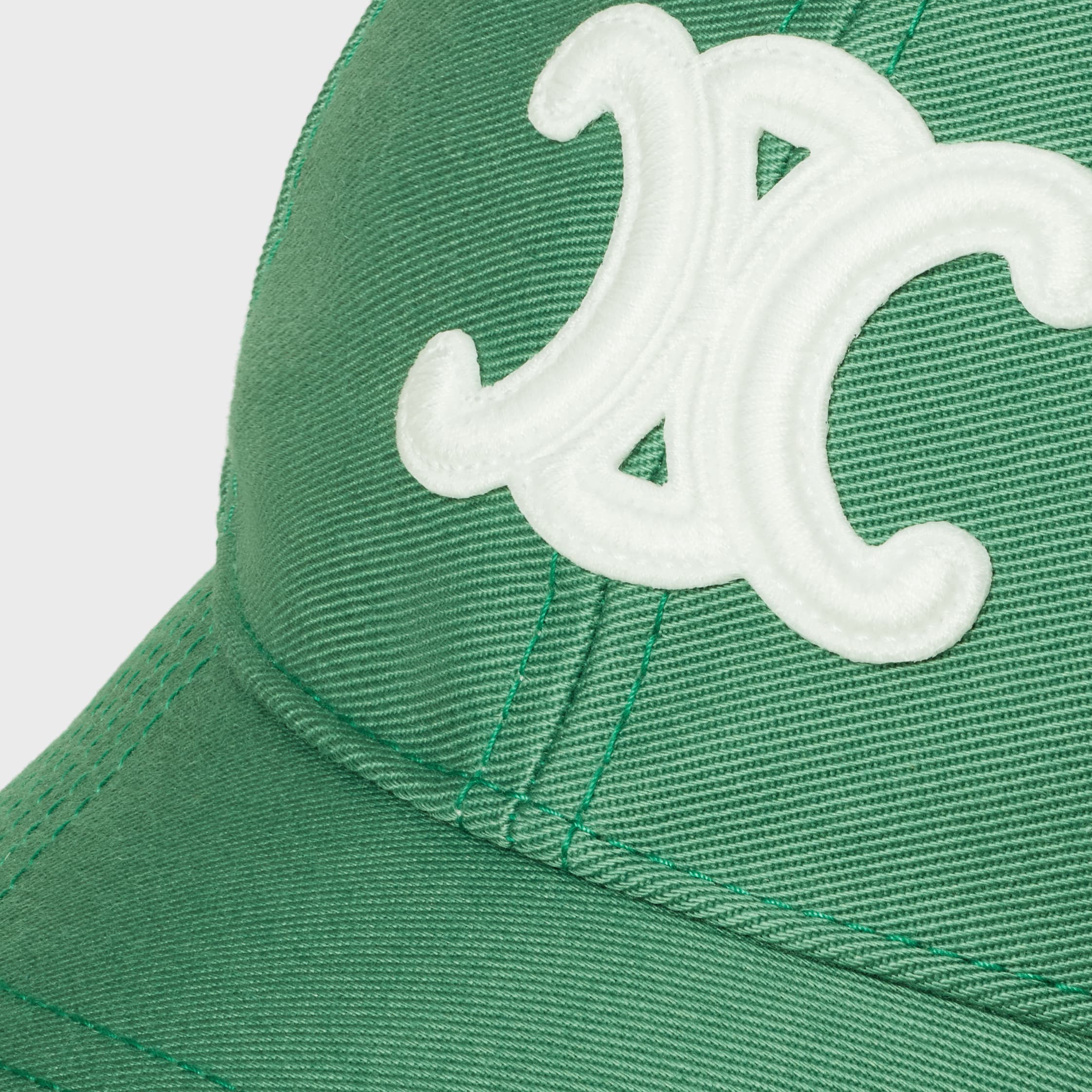 triomphe baseball cap IN WASHED COTTON GABARDINE - CHLOROPHYLL