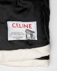 PADDED TUBULAR SILK STOLE - BLACK/IVORY -  - 2 | CELINE