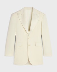 colonne jacket IN diagonal wool - OFF WHITE -  - 1 | CELINE