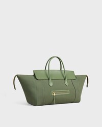 MALETA GRANDE DE TEJIDO Y PIEL DE BECERRO NATURAL - CAQUI - BOLSOS DE VIAJE - 2 | CELINE