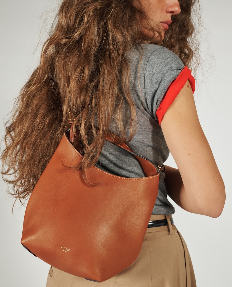 SMALL HOBO IN SUPPLE SMOOTH CALFSKIN - TAN - TOP-HANDLE BAGS - 1 | CELINE