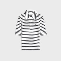 polo jersey soie rayé - BLANC/NOIR -  - 2 | CELINE
