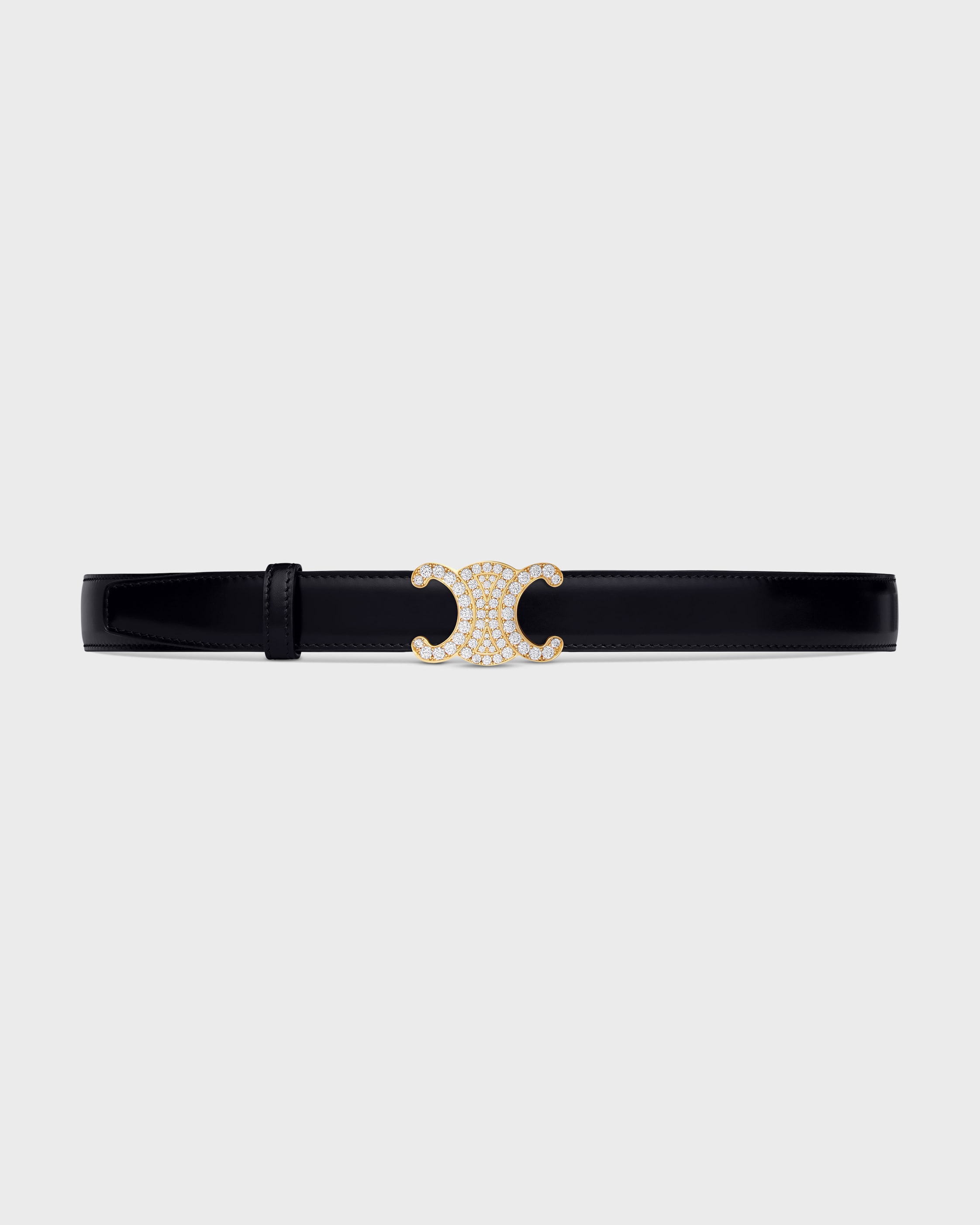 TRIOMPHE BUCKLE & REVERSIBLE STRAP 25MM - BLACK / RICE | CELINE