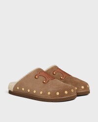 CELINE PITEA SABOT EN CUIR DE VEAU - PEANUT -  - 2 | CELINE