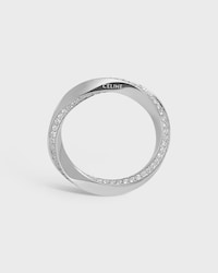 Bague Torsion Or Blanc et Diamants - Or blanc -  - 1 | CELINE