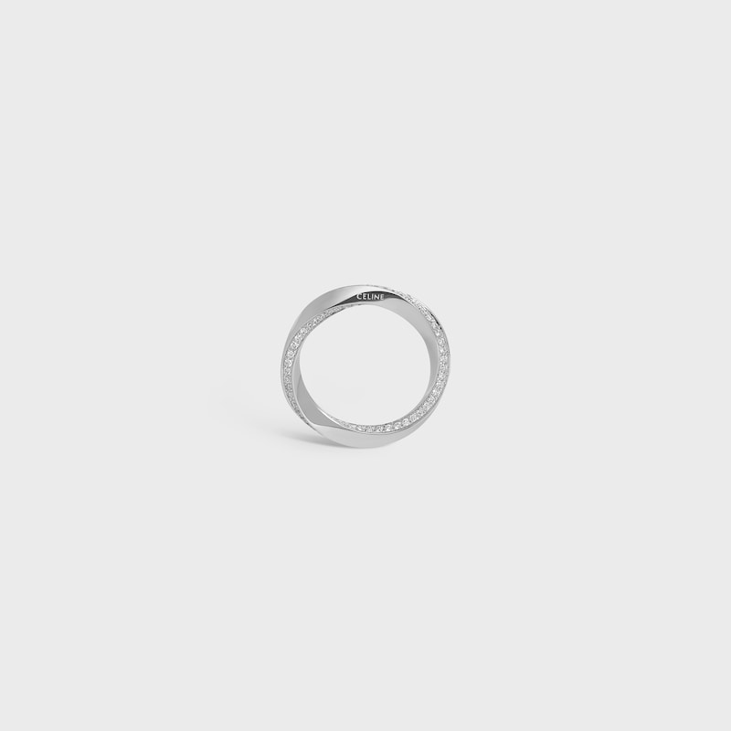 Torsion Ring aus Weißgold mit Diamanten - Weißgold -  - 1 | CELINE