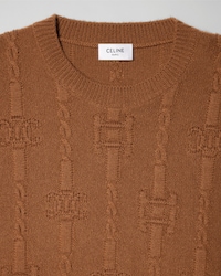 oversized crewneck sweater IN CASHMERE chains triomphe - RUST -  - 2 | CELINE