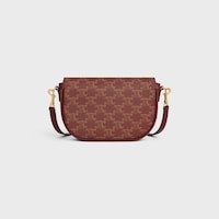 Mala de ombro FOLCO em TRIOMPHE CANVAS e CALFSKIN - BURGUNDY/TAN - TRIOMPHE CANVAS - 2 | CELINE
