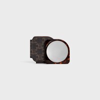 Pocket Mirror in Triomphe Canvas Case - BLACK / TAN - TRAVEL - 1 | CELINE