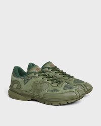 RUNNER SNEAKER IN CALFSKIN, SUEDE CALFSKIN AND MESH - KHAKI -  - 2 | CELINE