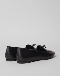 AURA BOW SLIPPER IN LEATHER - BLACK -  - 2 | CELINE