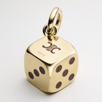 Celine Charms Triomphe Dice in Enamel and Aluminium - GOLD / DARK BROWN - CHARMS - 1 | CELINE