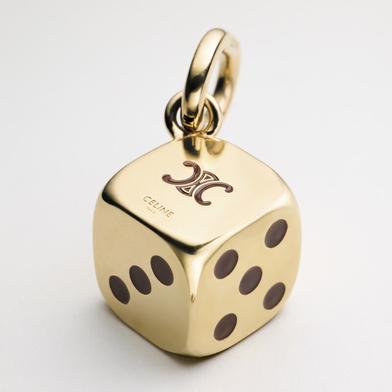 D&eacute; Triomphe Celine Charms en &eacute;mail et Aluminium - Dor&eacute; / Marron Fonc&eacute; - CHARMS - 1 | CELINE